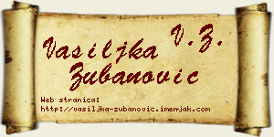 Vasiljka Zubanović vizit kartica